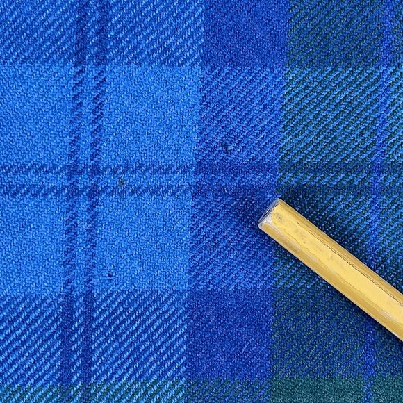 Al Jean Canada Pure Wool Tartan Wrap Kilt Skirt Vintage Size 8 Lite Blue Green - Picture 14 of 16